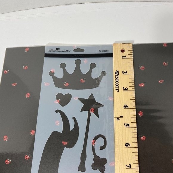 Princess Fairytale Crown Heart Star Wand Stencil - Picture 3 of 5